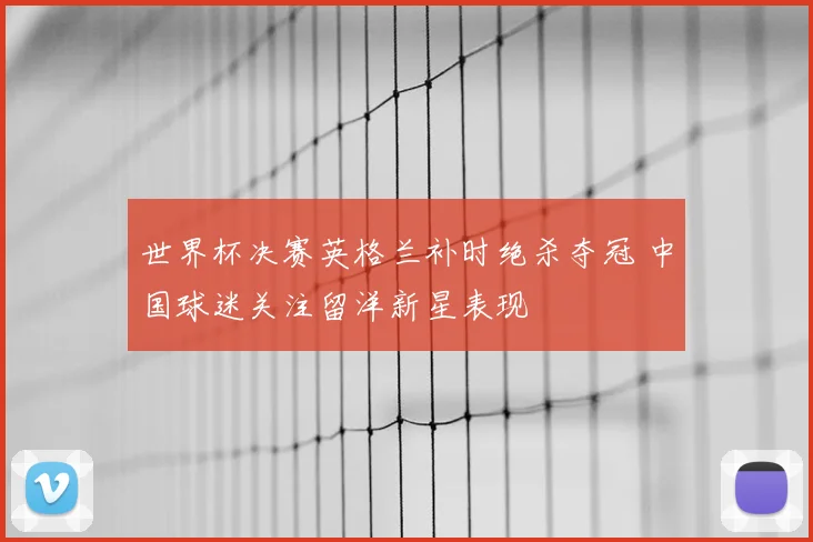 世界杯决赛英格兰补时绝杀夺冠 中国球迷关注留洋新星表现